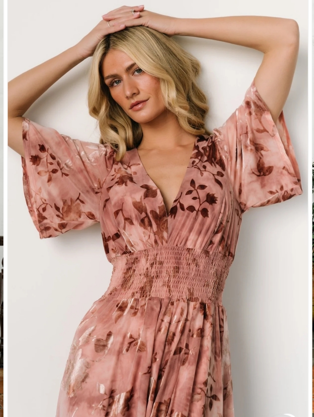 Baltic Born Veronica Velvet Pink Maxi Dress Medium